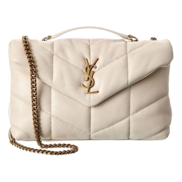 Saint Laurent Handbags - Saint Laurent Quilted Loulou Puffer Shoulder Bag in Crema Soft